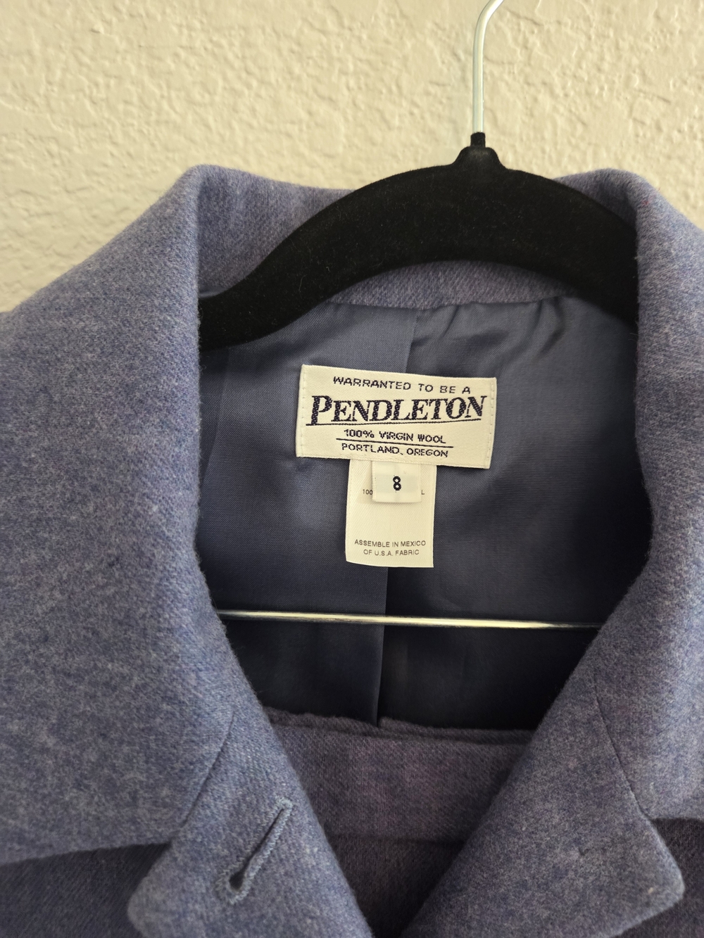 Vintage Pendleton Women's Lavender Wool Skirt Suit - Picture 2 of 12